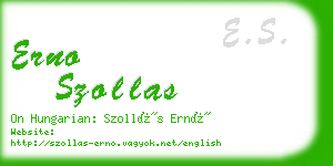 erno szollas business card